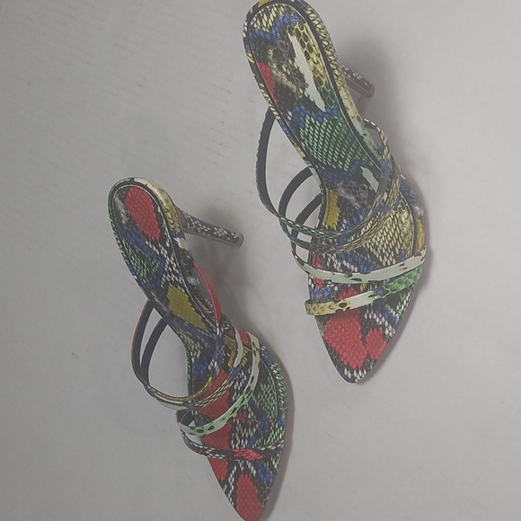 Qupid Multicolor Woman Slip-on Pointed Toe High Heel Shoes Size 10 - Picture 2 of 11